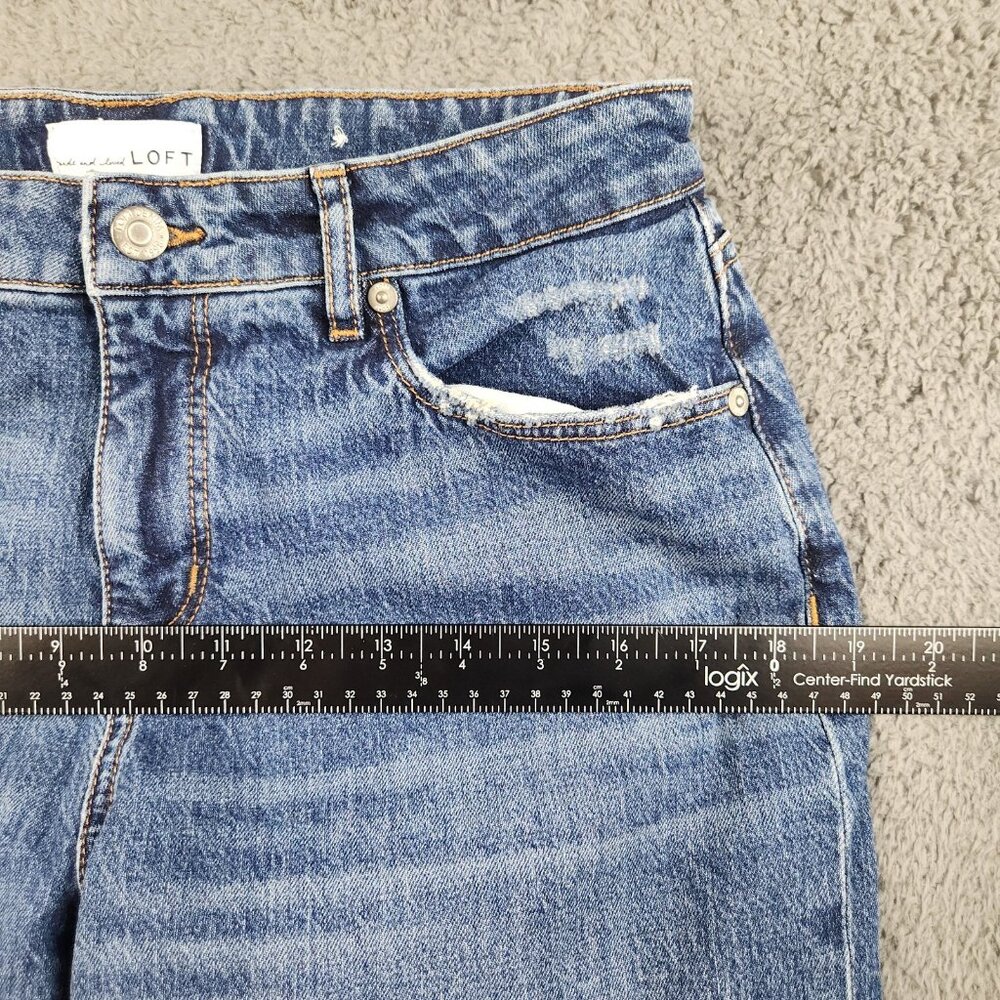 Women's Curvy Fit Straight Crop Leg Jeans Size 27 Blue Mid Rise Relaxed Casual - Picture 7 of 11